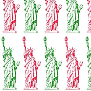 Liberty Enlightening the World - Christmas Colors - Straight Line - LARGE