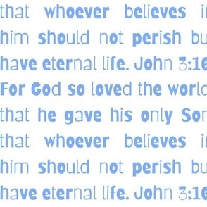 John 3:16 (blue on white)