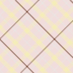 Piglet and Butter Tartan with Clay / East Fork  / Nursery Checker / Pink, Yellow, Brown, Eggshell / medium scale / see collections 