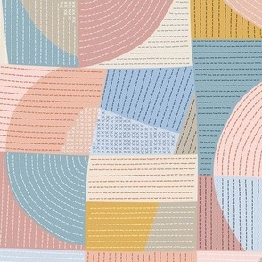 Pastel patchwork quilt / Medium scale