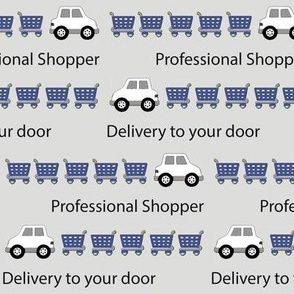 Professional shopper white car blue carts