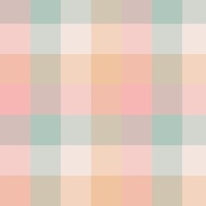 Tan | Pink | cream | and duck egg blue check