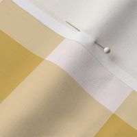 Ochre yellow and white gingham | Jumbo Large scale