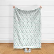 Mint sleeping baby clouds - watercolor sweet night sky pattern for nursery kids in pastel shades - closed sleepy eyes a466-12