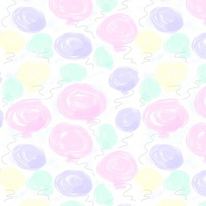 Pastel balloons messy