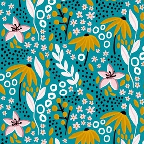 Joyful Floral Lagoon Blue