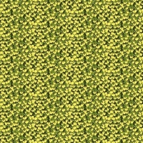 Ditsy yellow floral on dark green