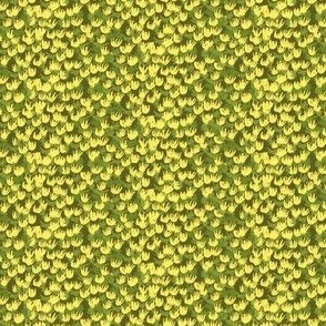 Pretty meadow yellow ditsy floral on olive