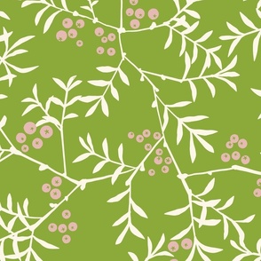 Twigs with berries [olive green] large