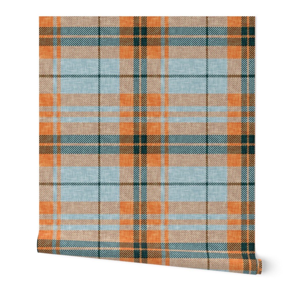 fall plaid - orange blue -  LAD21