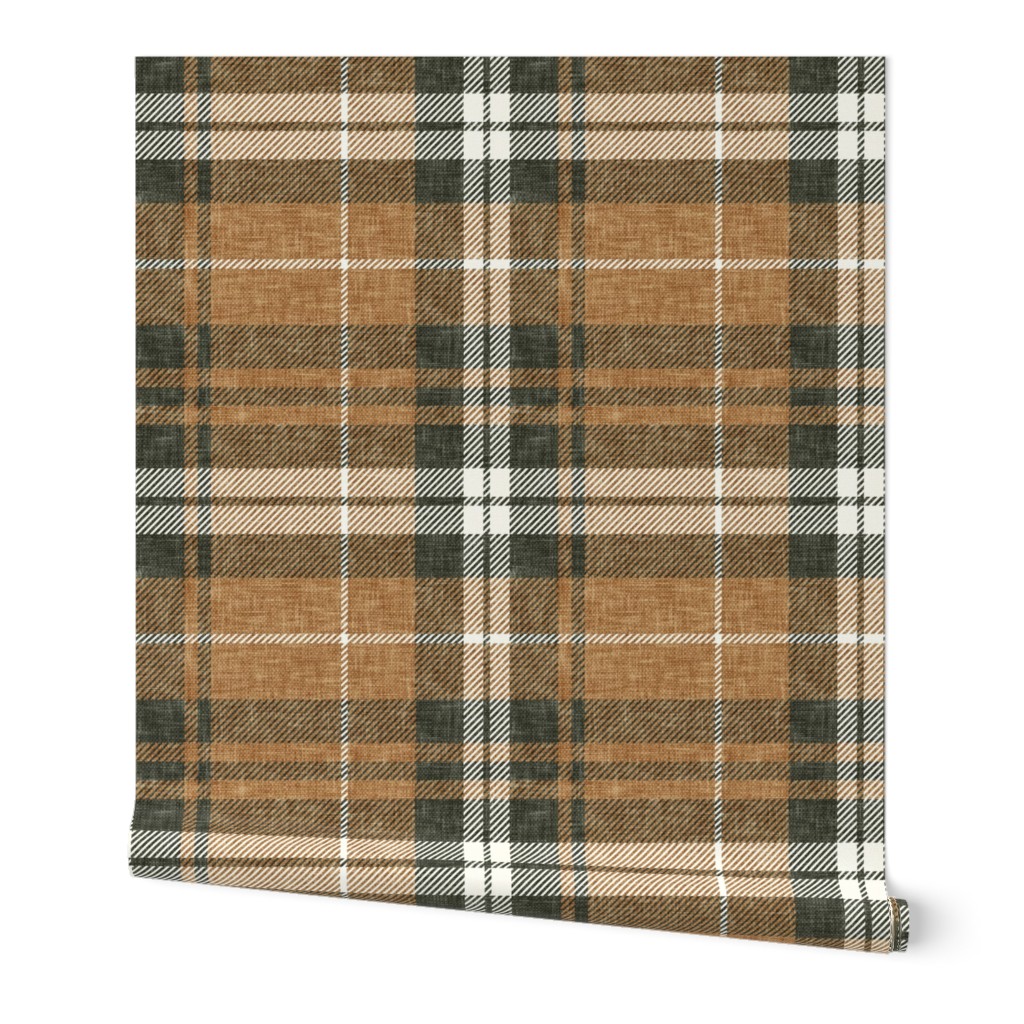 neutral plaid - fall plaid in copper/green - LAD21