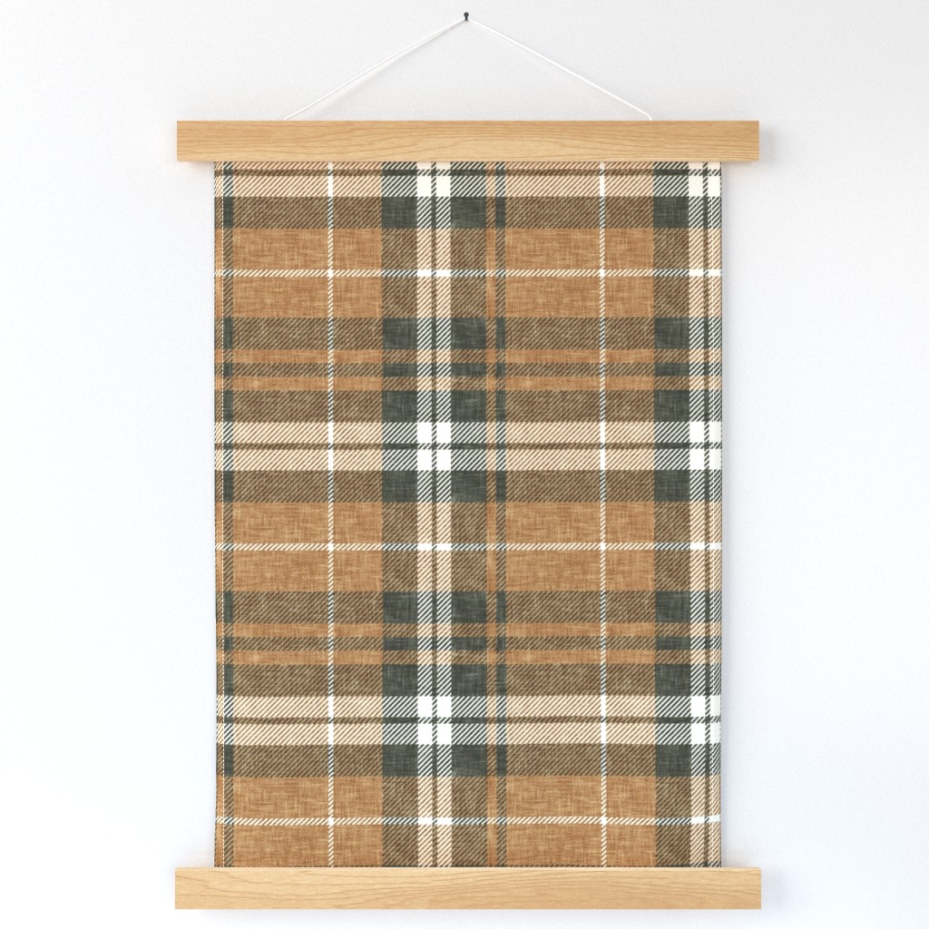 neutral plaid - fall plaid in copper/green - LAD21