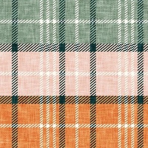 multi fall plaid - orange/sage/pink  - LAD21