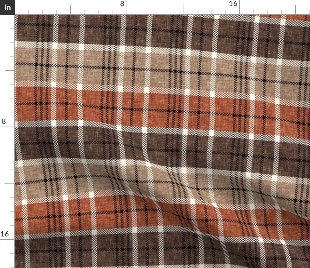 neutral fall plaid - rust/orange  - LAD21