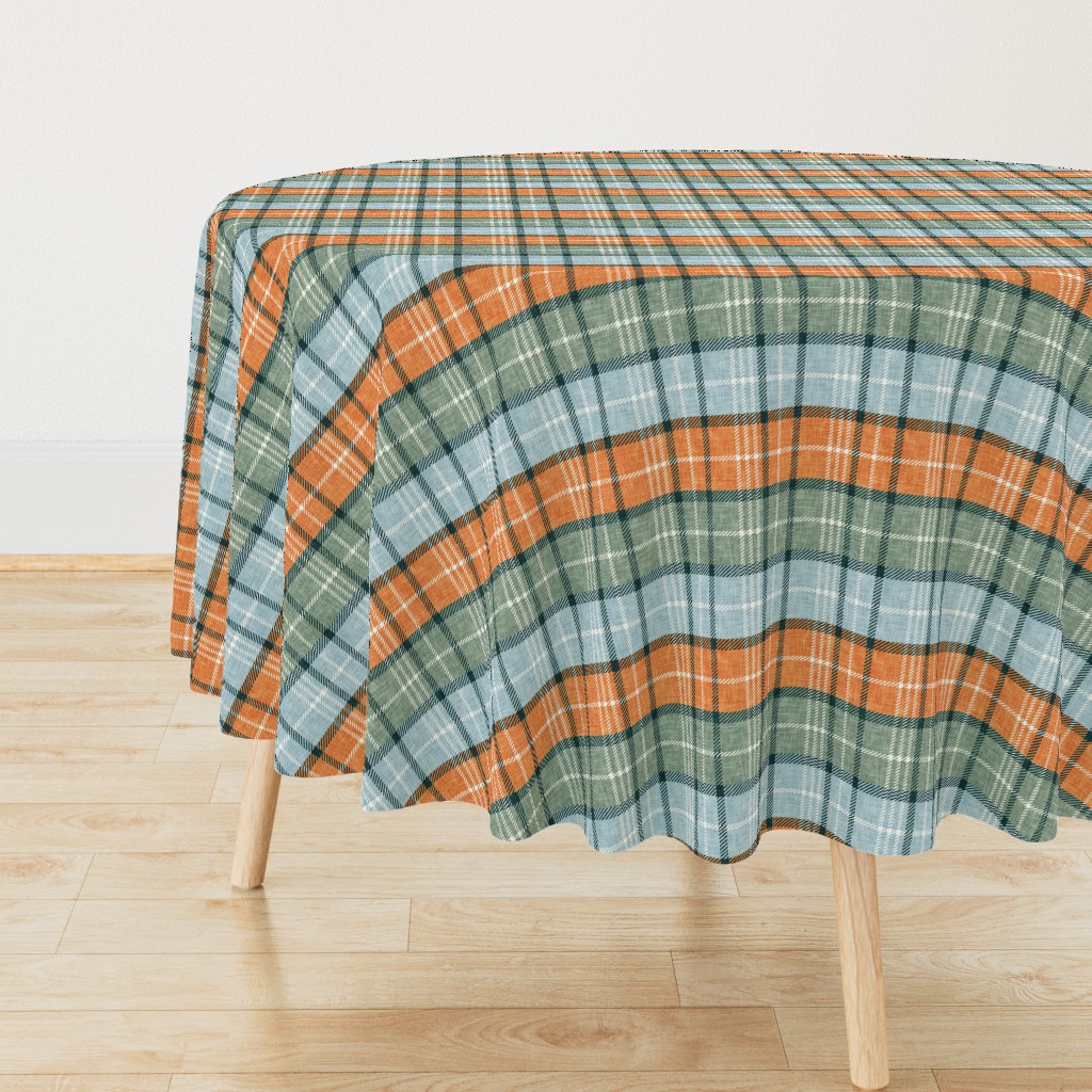 multi fall plaid - orange/sage/blue  - LAD21