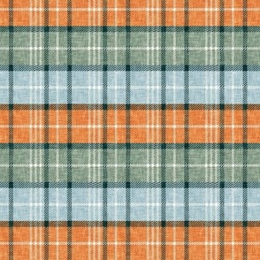 (small scale) multi fall plaid - orange/sage/blue  - LAD21