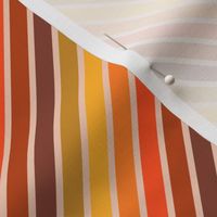 Medium Scale - Retro Diagonal Stripes in Orange Ombre