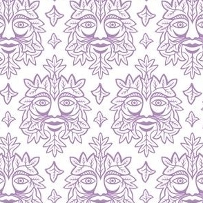 Green Man Purple on White