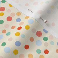 (s) Pastel Rainbow Hand Drawn Dots {Ivory}