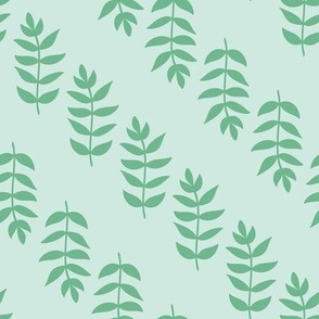 (m) Diagonal Leaves {Mint Green} Minimal Vines