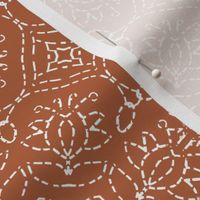 White Embroidery Look on Bayeux Palette Terra Cotta