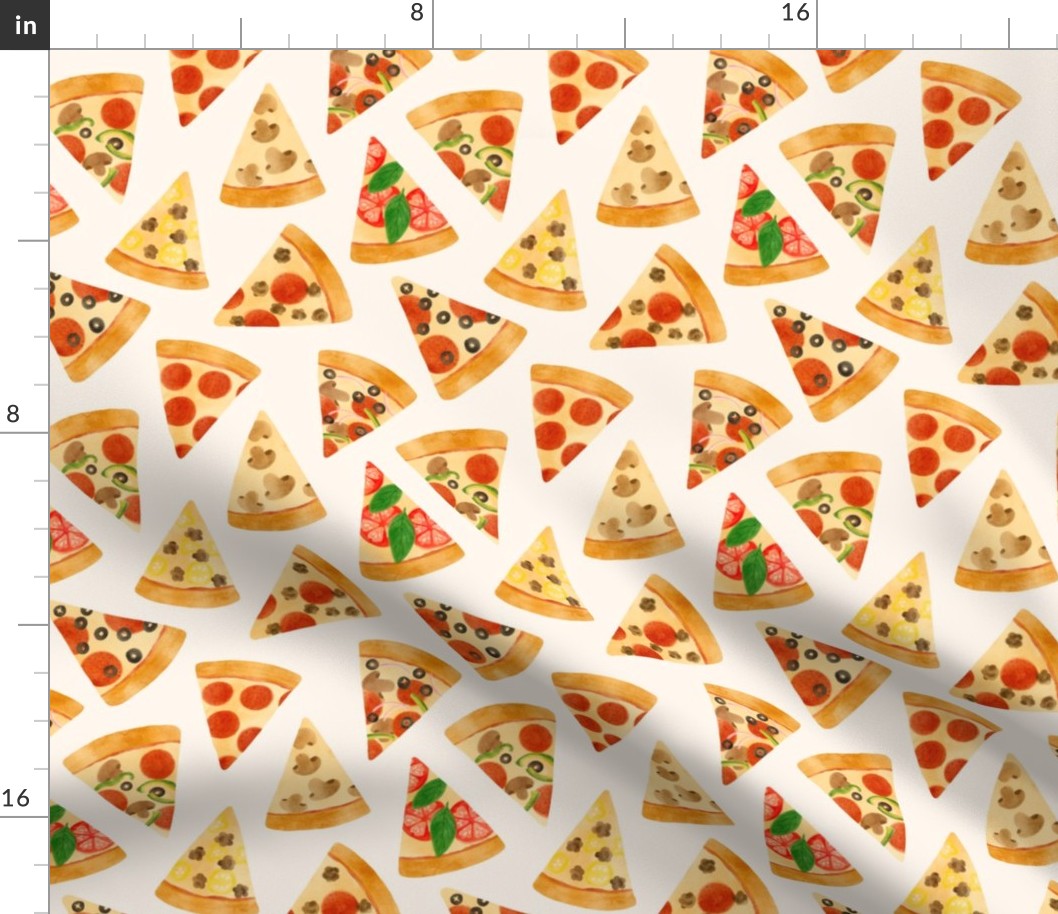 watercolor pizza slices