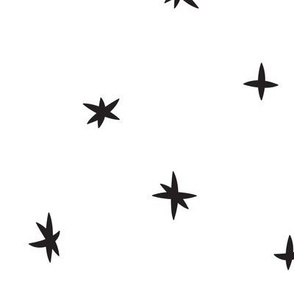 large - boho stars in black on white