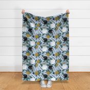 Peonia - Floral Blue Large Scale