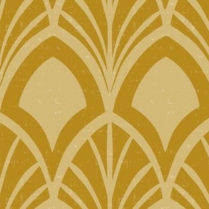 Sanibel - Art Deco Geometric Textured Goldenrod Yellow Large Scale