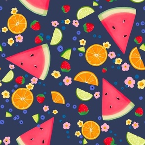 Summer Fruit on Navy