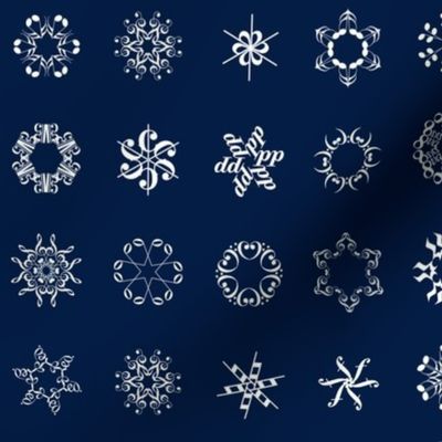 musical snowflakes on navy