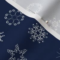 musical snowflakes on navy