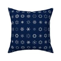 musical snowflakes on navy