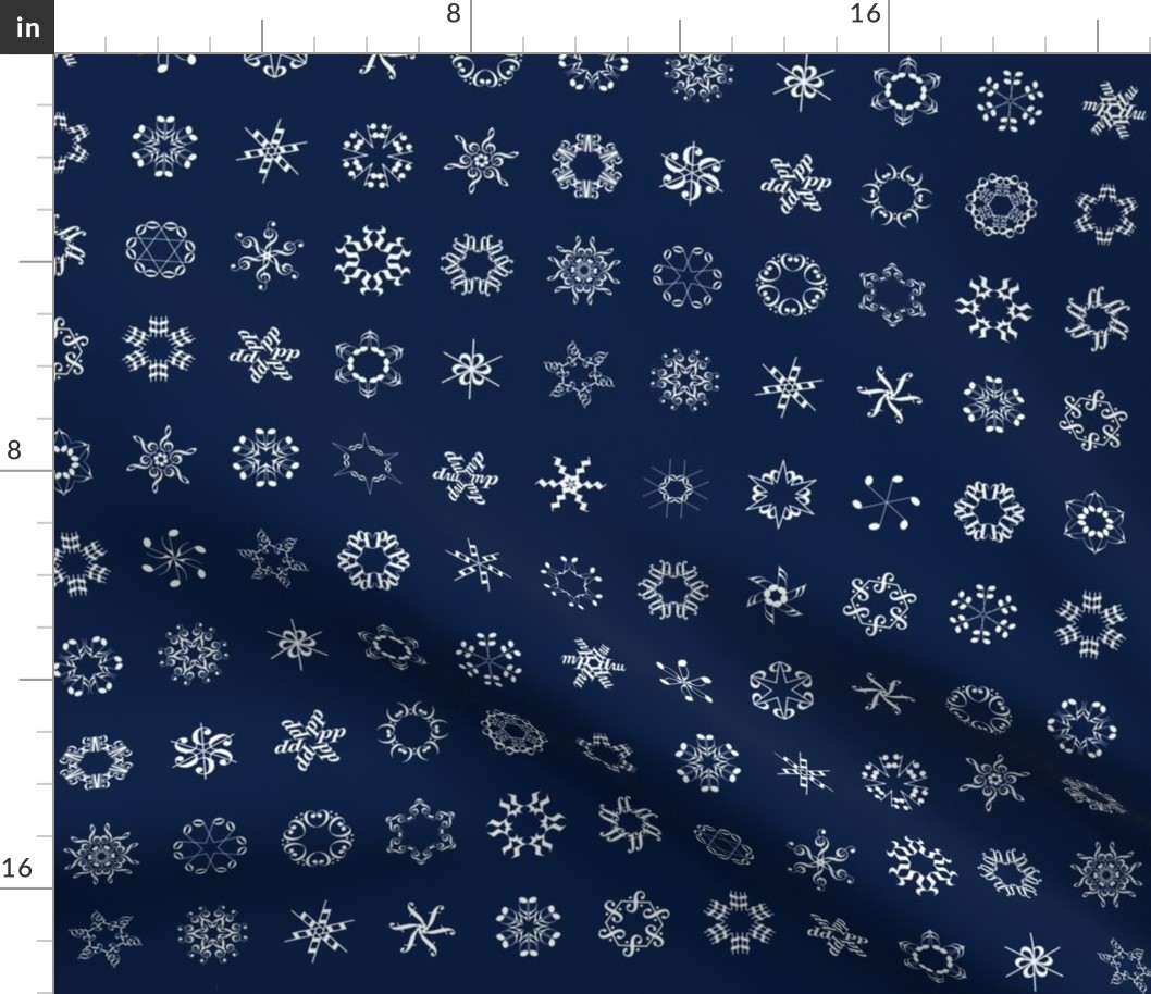 musical snowflakes on navy