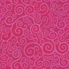 Cherry red Celtic spirals