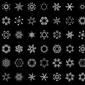 musical snowflakes on black