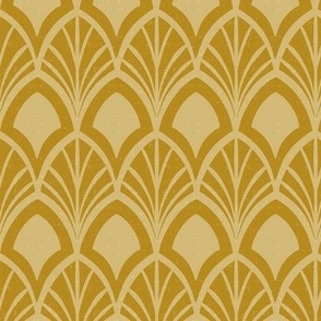 Sanibel - Art Deco Geometric Textured Goldenrod Yellow Regular Scale