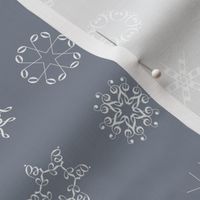 musical snowflakes on grey