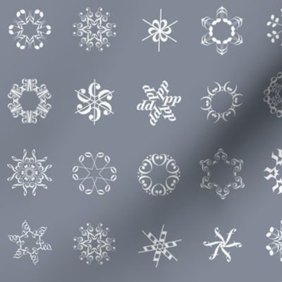 musical snowflakes on grey