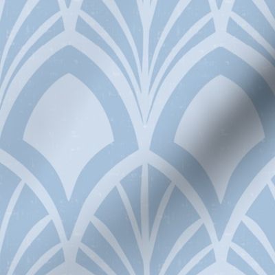 Sanibel - Art Deco Geometric Textured Blue Large Scale