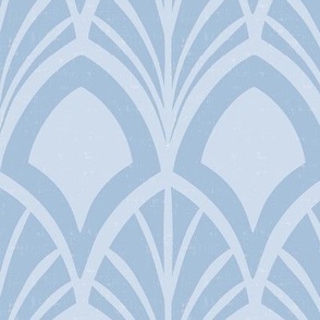 Sanibel - Art Deco Geometric Textured Blue Large Scale