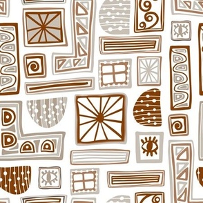 Abstract Brown Geometric Shapes Vector Illustration on White