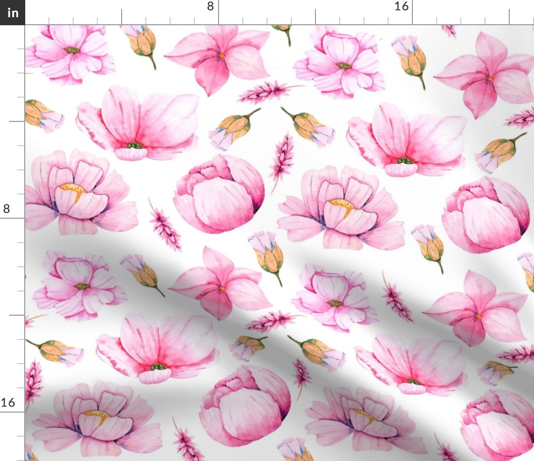 Pink Flowers and lavender Pattern