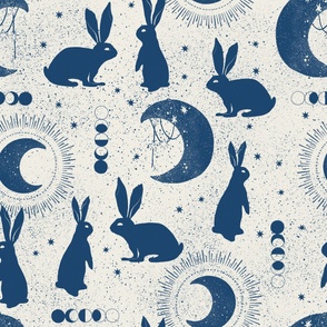 Large - Celestial Bunny Navy White