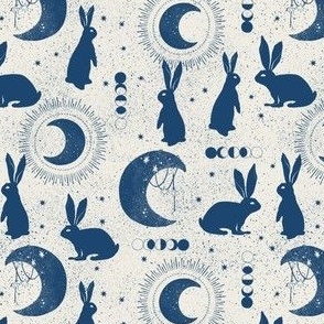 Small - Celestial Bunny Navy White