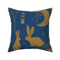 Large - Celestial Bunny Gold Navy