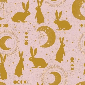 Medium - Celestial Bunny Cotton Candy Mustard