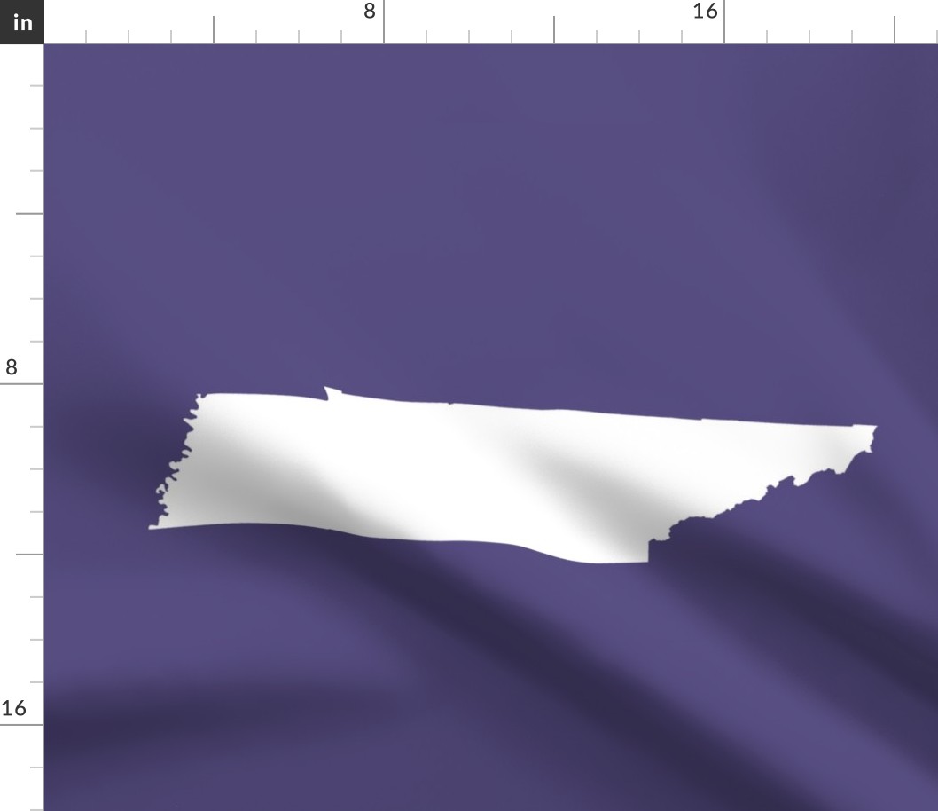 Tennessee silhouette - white on soft purple
