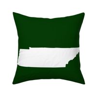 Tennessee silhouette - white on forest green