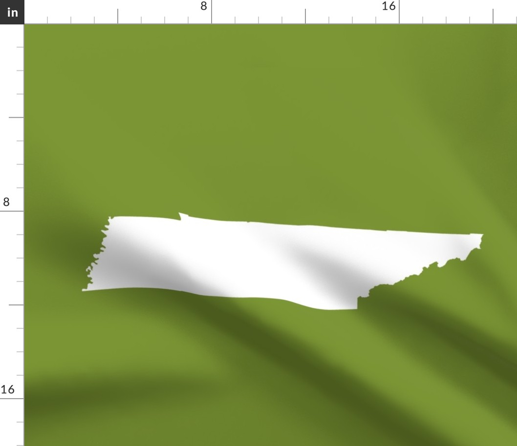 Tennessee silhouette - white on moss green